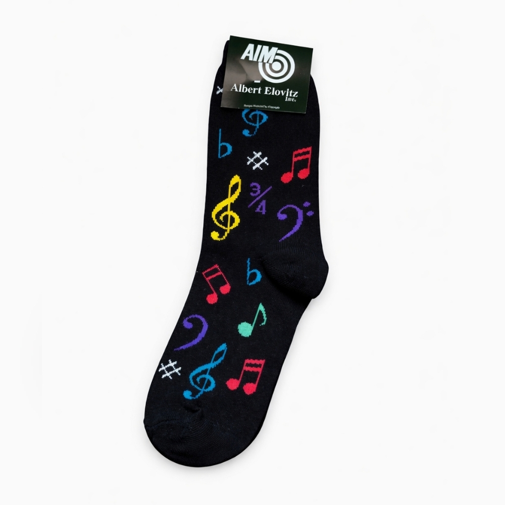 Black Musical Note Socks